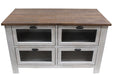 Emerson Kitchen Island - Distressed White - Crafters and Weavers