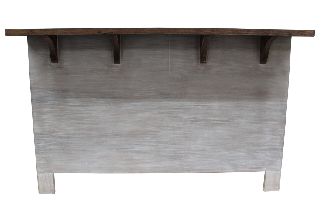 Emerson Kitchen Island - Distressed White - Crafters and Weavers