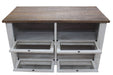 Emerson Kitchen Island - Distressed White - Crafters and Weavers