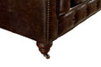Century Chesterfield Arm Chair - Dark Brown Leather - Crafters and Weavers