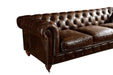 PREORDER Century Chesterfield Sofa - Dark Brown Leather - Crafters and Weavers