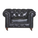 PREORDER Century Chesterfield Arm Chair - Slate Leather - Crafters and Weavers