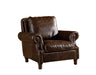 PREORDER English Rolled Arm - Arm Chair - Dark Brown Leather - Crafters and Weavers