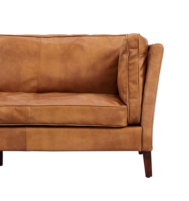Kenmore Leather Love Seat - Light Brown