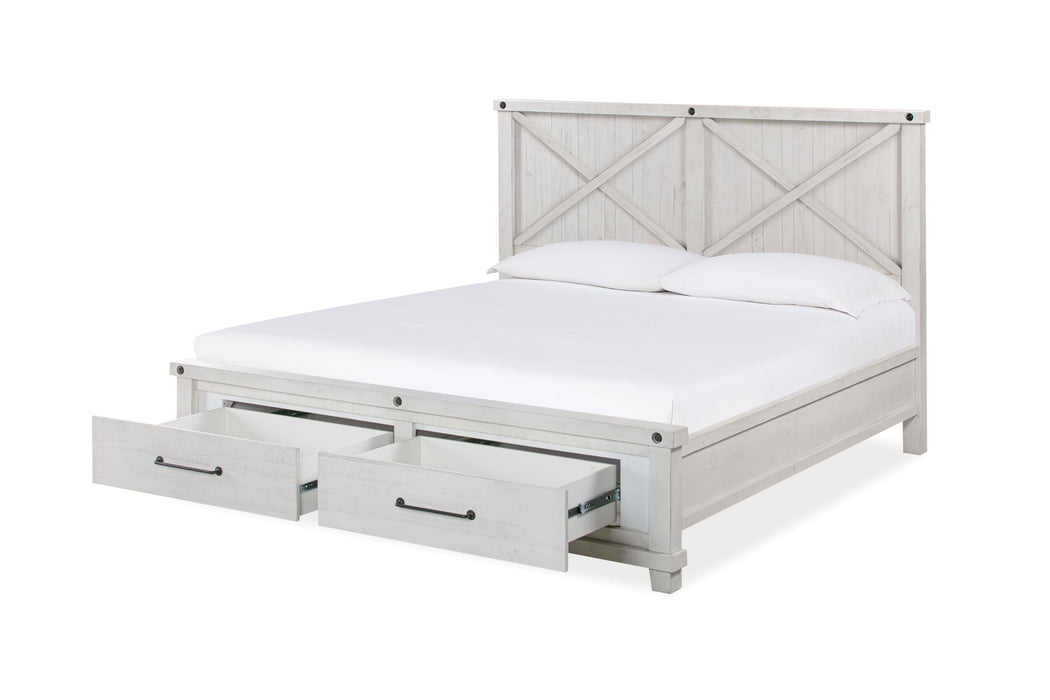 Oak Park Cross Bar 2 Drawer Storage Bed - White