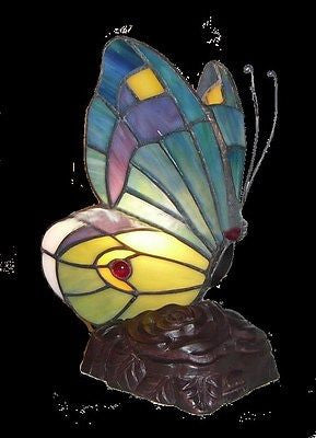 OUT OF STOCK Tiffany style Butterfly Stained glass Lamp TF9009 - Crafters and Weavers