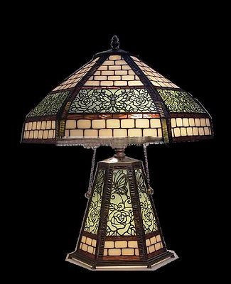 Tiffany Style Stained Glass Table Lamp - Crafters and Weavers