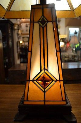 SOLD OUT Tiffany Mission style Stained glass Table Lamp TF1735TL - Crafters and Weavers