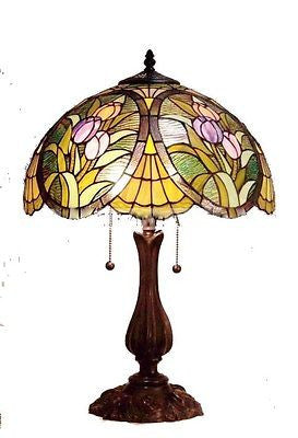 Tiffany style Stained glass Table Lamp QG162122 - Crafters and Weavers