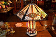 Tiffany Mission Style Stained Glass Table Lamp - Crafters and Weavers
