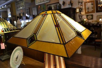 SOLD OUT Tiffany Mission style Stained glass Table Lamp TF1735TL - Crafters and Weavers