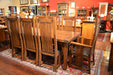 Set of 4 Arts and Crafts Oak Curved High Back Dining Chairs - Crafters and Weavers