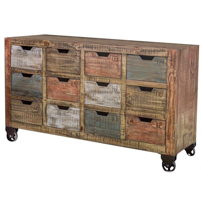 Buy Bayshore 12 Drawer Countdown Console/Dresser 60" - Multi Color in USA Crafters and Weavers Buy Bayshore 12 Drawer Countdown Console/Dresser 60" - Multi Color in USA Crafters and Weavers