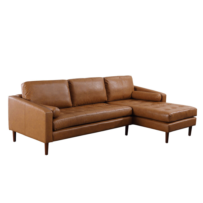 Frederick Modern Contemporary Leather Sofa with Chaise