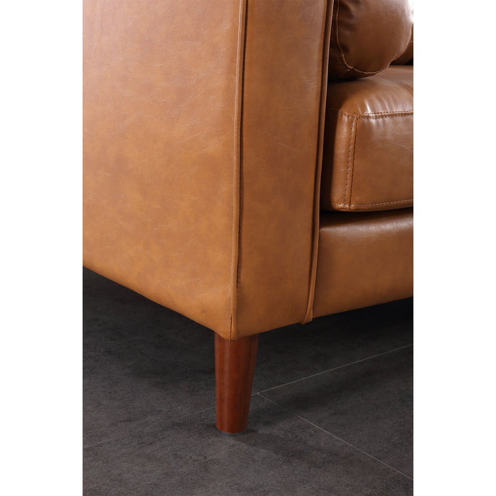 Frederick Modern Contemporary Leather Loveseat