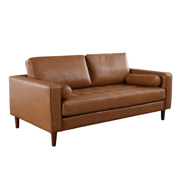 Frederick Modern Contemporary Leather Loveseat