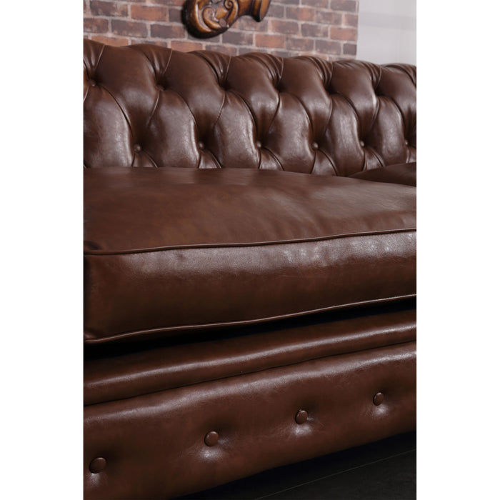 Gustav Transitional Chesterfield Leather Sofa
