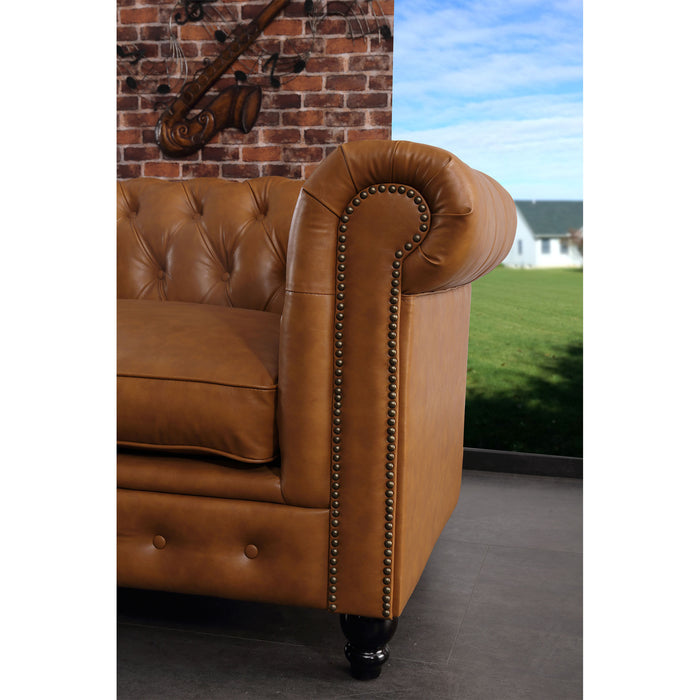 Gustav Transitional Chesterfield Leather Armchair