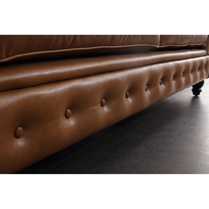 Gustav Transitional Chesterfield Leather Sofa