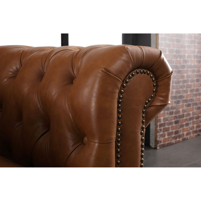 Gustav Transitional Chesterfield Leather Armchair