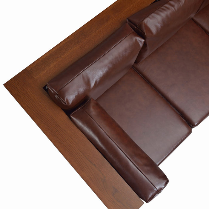 Mission Crofter Sofa - Solid Quarter Sawn Oak and Leather Cushions