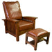Craftsman / Mission Morris Chair and Ottoman Set - Russet Brown Leather (RB2) - Crafters and Weavers