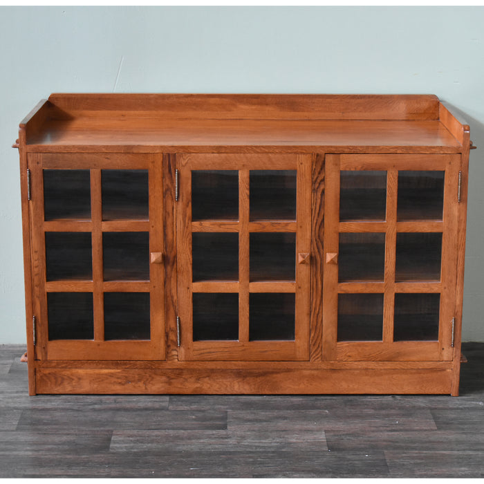 SOLD OUT Mission Oak 3 Door Console - Michael's Cherry (MC1) - Crafters and Weavers