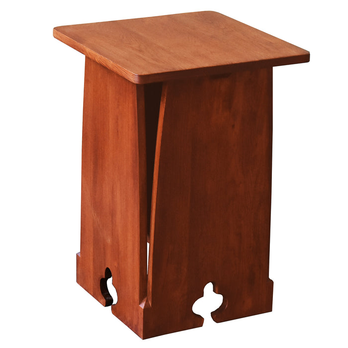 Mission Oak Tabouret Side Table -Michael's Cherry (MC1) - Crafters and Weavers