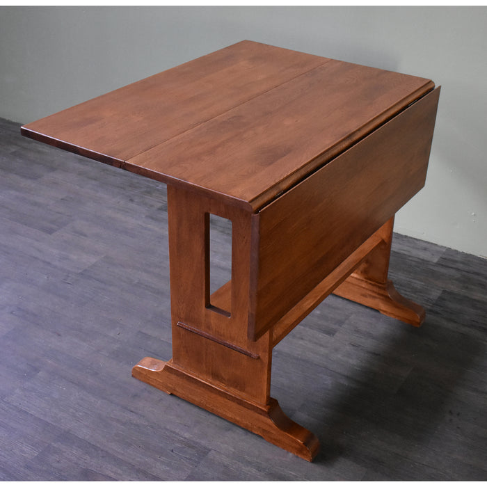 Mission Solid Oak Drop Leaf Dining Table - Michael's Cherry (MC1) - Crafters and Weavers