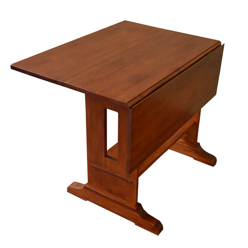 Mission Solid Oak Drop Leaf Dining Table - Michael's Cherry (MC1) - Crafters and Weavers
