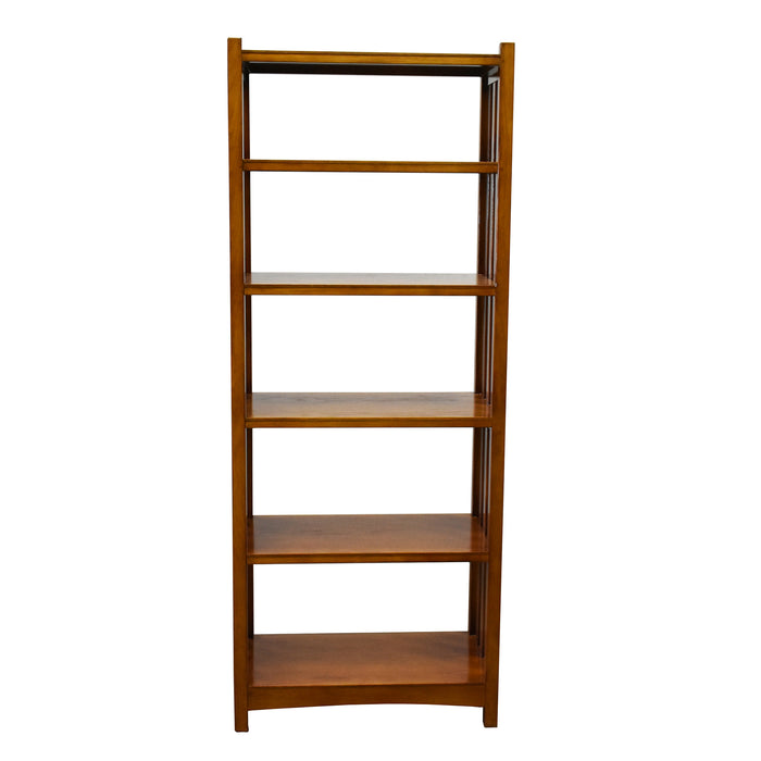 Mission Spindle Side 4 Shelf Bookcase - Michael's Cherry (MC1) - Crafters and Weavers
