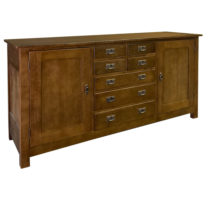 Mission 7 Drawer Sideboard with 2 Doors - Walnut (AW) - 82" - Crafters and Weavers