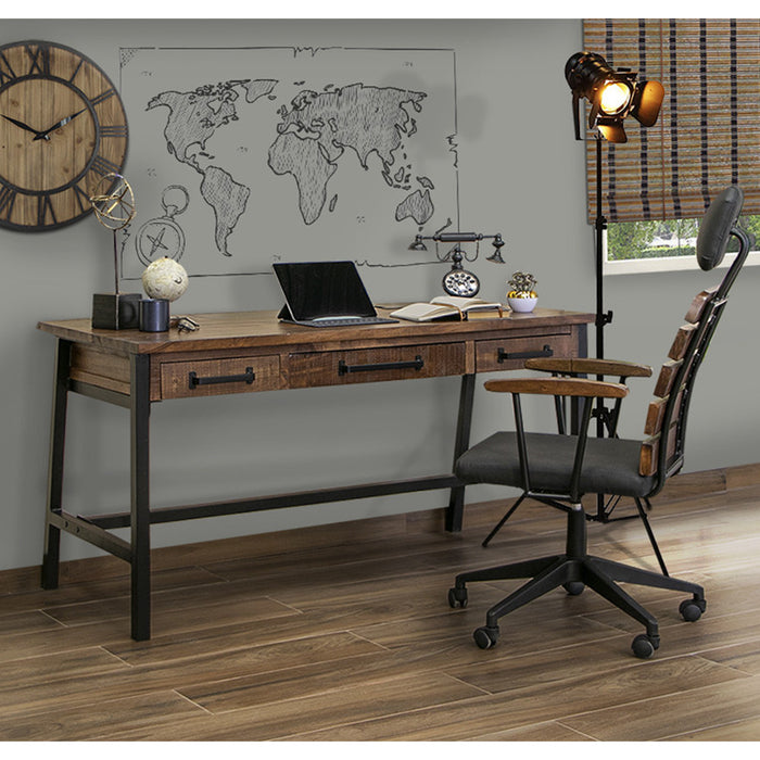 Monte Rustic Industrial Solid Wood Desk