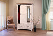 Greenview Wardrobe Armoire - Distressed White - Crafters and Weavers