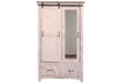 Greenview Wardrobe Armoire - Distressed White - Crafters and Weavers