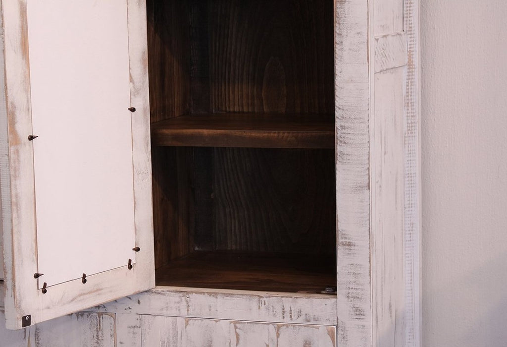 Greenview Wardrobe Armoire - Distressed White - Crafters and Weavers