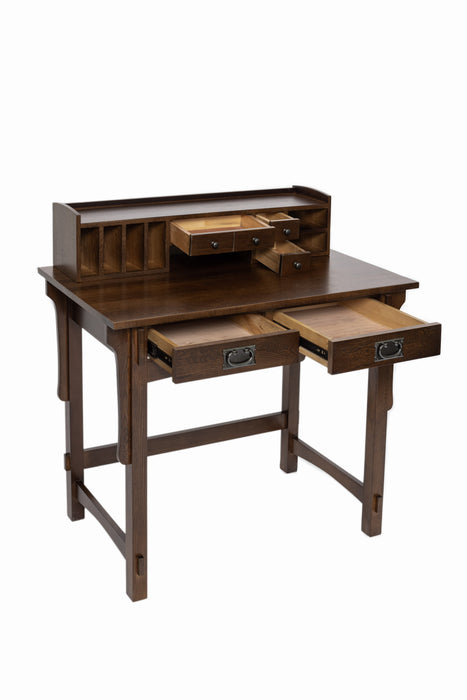 Mission Oak Desk with Removable Organizer - Walnut