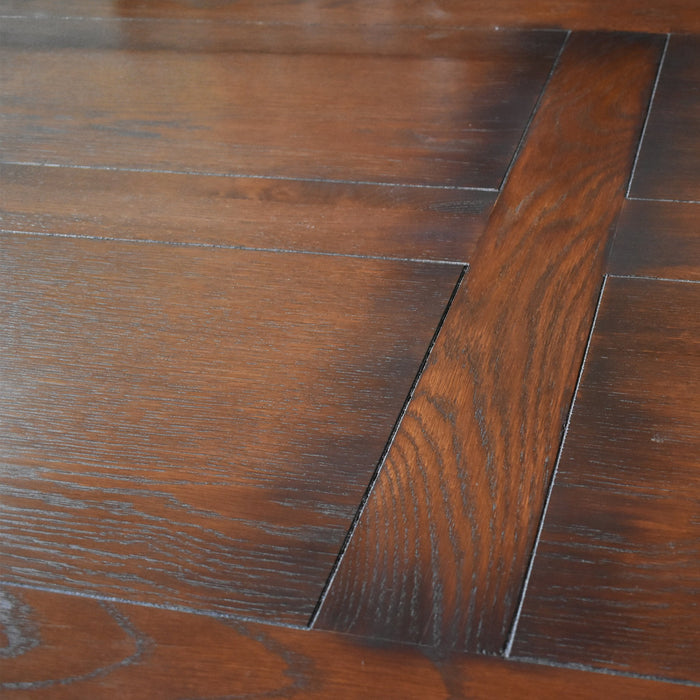 Mission Style Oak Stow Leaf Dining Table (2 Colors Available) - Walnut - Crafters and Weavers