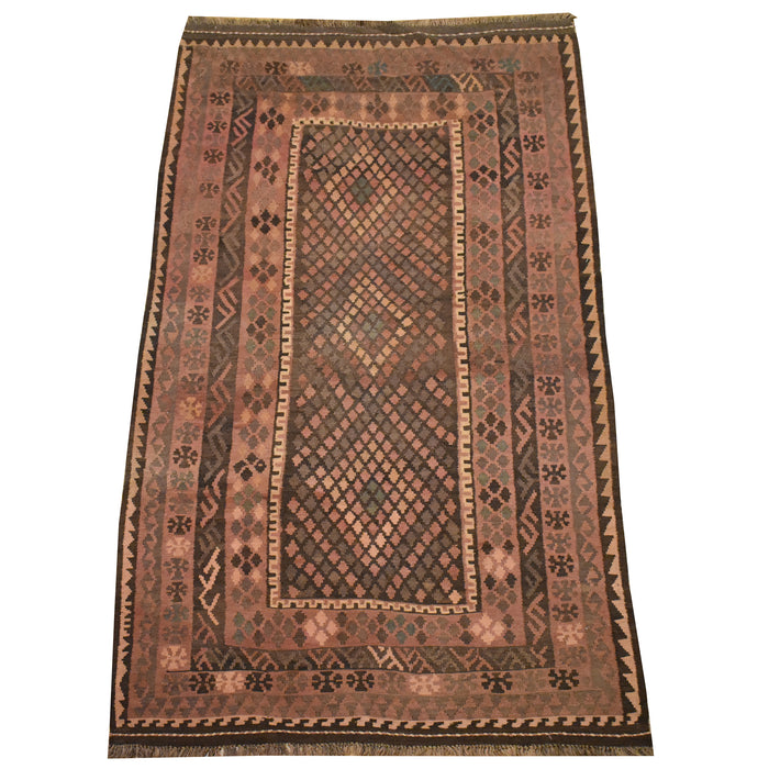 Tribal Afghan Oriental Rug 4'8" x 8'4" - Crafters and Weavers