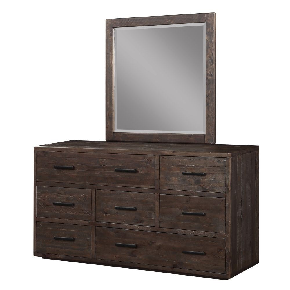 Rustic Modern Solid Wood 7 Drawer Dresser - Espresso Brown Crafters and Weavers Rustic Modern Solid Wood 7 Drawer Dresser - Espresso Brown Crafters and Weavers