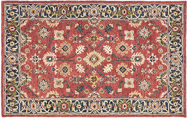 Medalia Area Rug - Wool, Red/Blue/Yellow