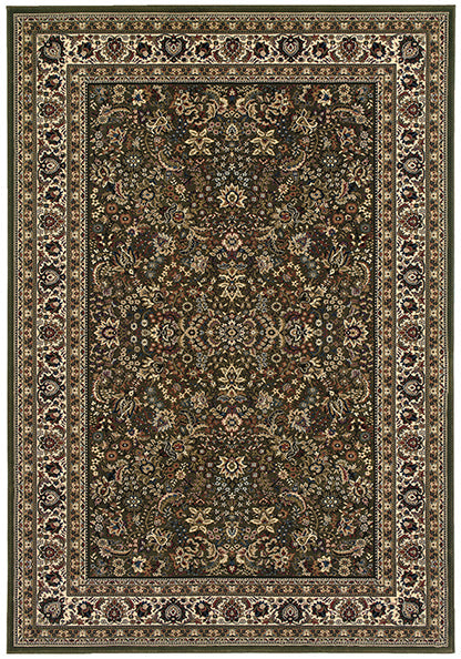 Medalia Area Rug Green, Brown, Burgandy