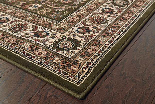 Medalia Area Rug Green, Brown, Burgandy