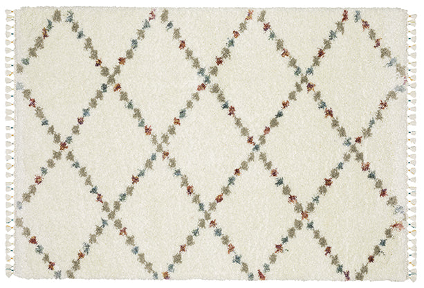 Sandstorm Axis Rug Cream/Green/Red — Crafters and Weavers