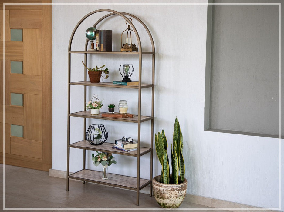 Eastwood Metal Frame and Solid Wood Bookcase