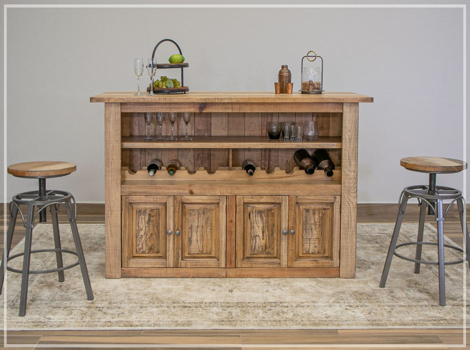 Westwood Solid Wood Bar with Wine Rack - 63"