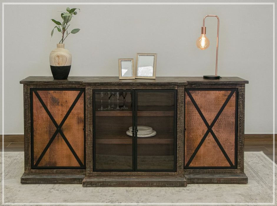 Mystic Solid Wood and Copper Sideboard / Console