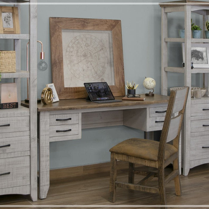 Greenview Gray 4-Drawer Writing Desk