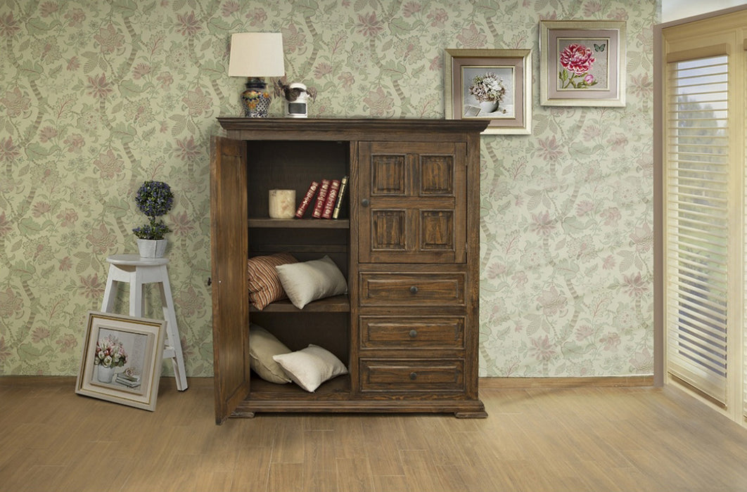 Greenview Carved Panel Gentleman's Chest - Old World Brown - Crafters and Weavers