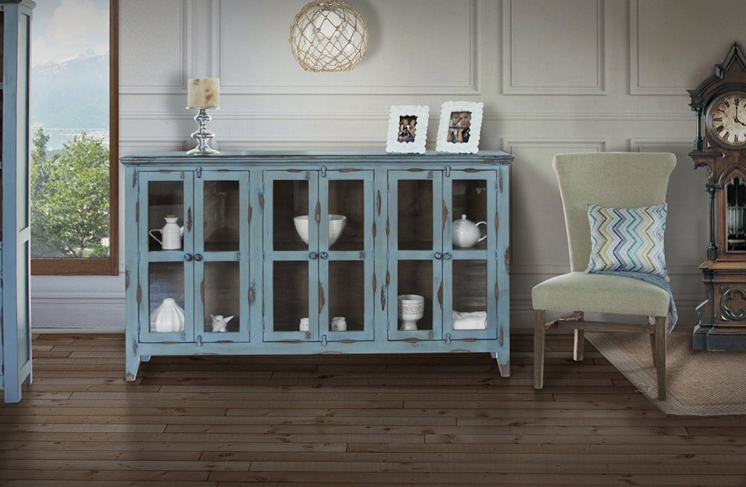Bayshore 6 Door Sideboard - Blue - 71" - Crafters and Weavers